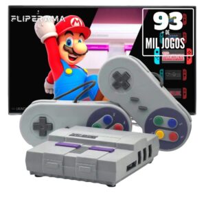 Mini Super Nintendo com 93 mil jogos 2 controles Game Retro