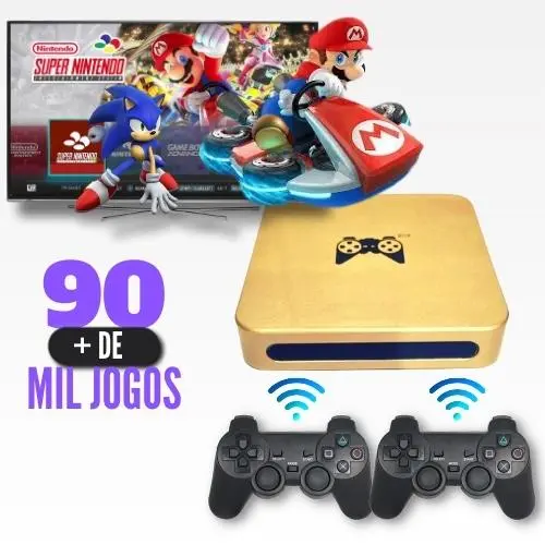 Video Game Box 90000 Jogos Clássicos Retro 2 Controles com Fio - GAME LIFE  BRASIL