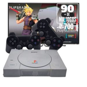 Game Retro Mini Playstation 1 90.000 Jogos + 2 Controles sem fio